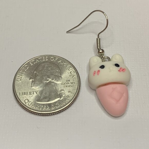 Bunny Earring, Easter Earring, Rabbit Earring, Gift Idea, Ice Cream Cone Earring - Picture 4 of 5